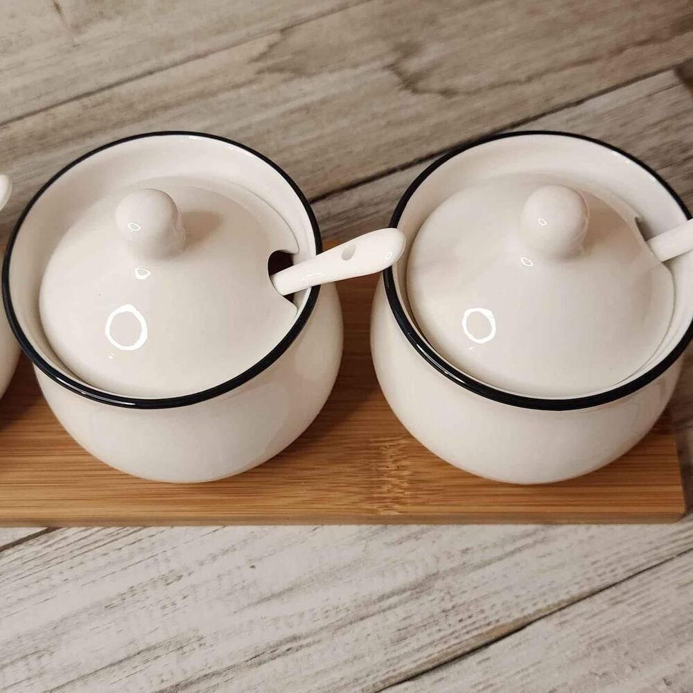 Ceramic condiment set - Picture 2 of 4